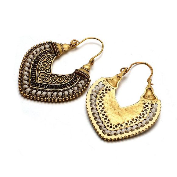 🌺Vintage Ethnic tribal crochet hoop Earring - Picture 5 of 16